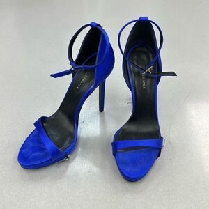 Versace Blue Satin Sandal Heels 8.5